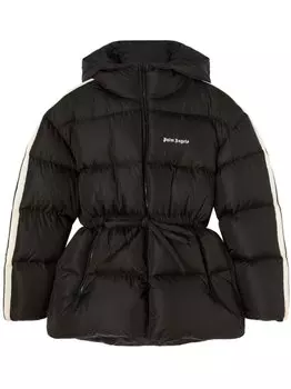 Palm Angels куртка с логотипом и поясом, черный