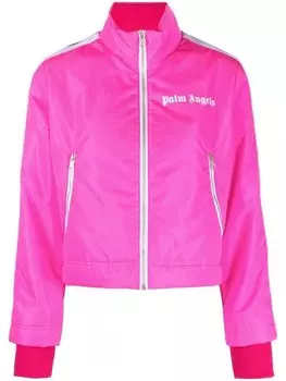 Palm Angels легкий пуховик с логотипом, розовый