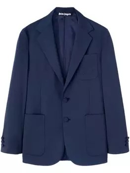 Palm Angels пиджак с вышитым логотипом, синий