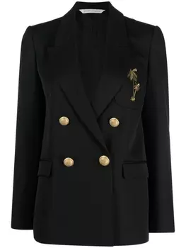 Palm Angels пиджак с вышивкой, черный