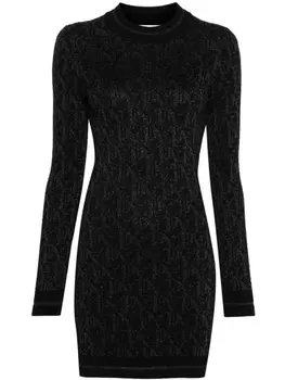 Palm Angels платье мини с монограммой, черный