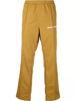 Palm Angels прямые брюки с логотипом, коричневый