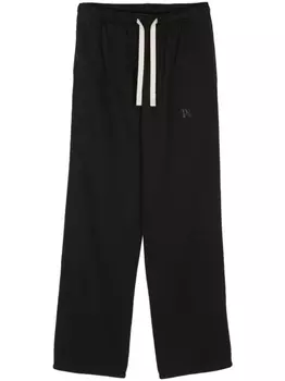 Palm Angels прямые брюки с монограммой, черный