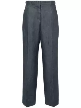 Palm Angels прямые льняные брюки с лампасами, серый