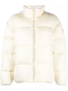 Palm Angels пуховик с логотипом, белый