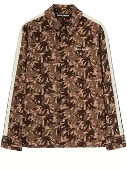Palm Angels рубашка Palms с камуфляжным узором, коричневый