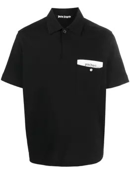 Palm Angels рубашка поло с логотипом, черный