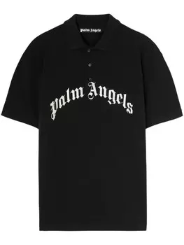 Palm Angels рубашка поло с логотипом, черный