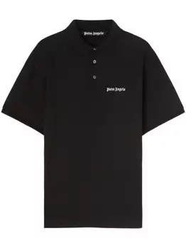 Palm Angels рубашка поло с вышитым логотипом, черный