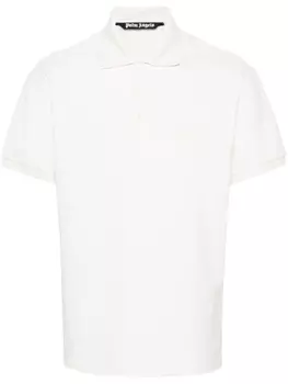 Palm Angels рубашка поло с вышитым логотипом, нейтральный цвет