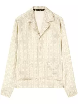 Palm Angels рубашка с монограммой, нейтральный цвет