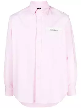 Palm Angels рубашка с нашивкой-логотипом, розовый