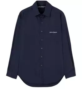 Palm Angels рубашка с вышитым логотипом, синий