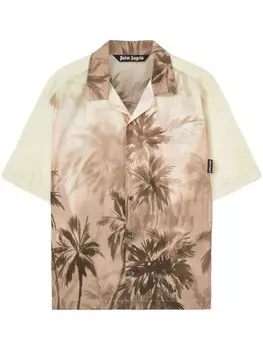 Palm Angels рубашка Sunset Palms Bowling, нейтральный цвет