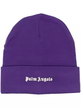 Palm Angels шапка бини с логотипом, фиолетовый