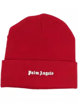 Palm Angels шапка бини с логотипом, красный