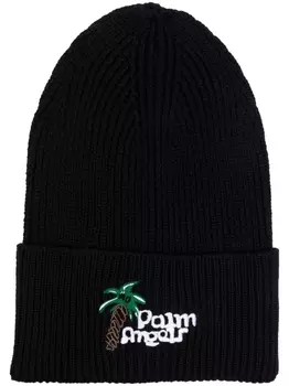 Palm Angels шапка бини Sketchy с вышитым логотипом, черный