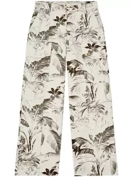 Palm Angels широкие брюки карго Jungle, нейтральный цвет