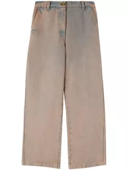 Palm Angels широкие джинсы с вышитым логотипом, розовый