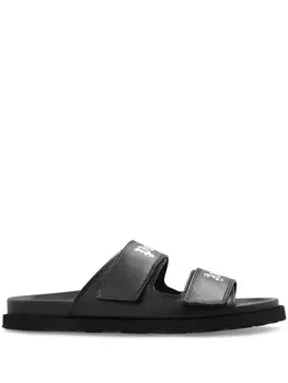 Palm Angels шлепанцы с логотипом, черный