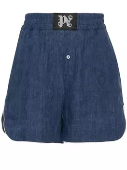 Palm Angels шорты с монограммой, синий