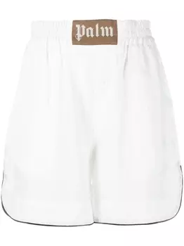 Palm Angels шорты с нашивкой-логотипом, белый