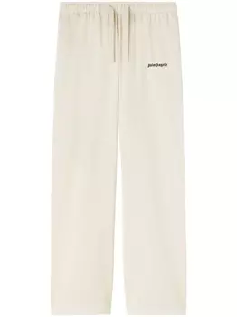 Palm Angels спортивные брюки с вышитым логотипом, нейтральный цвет