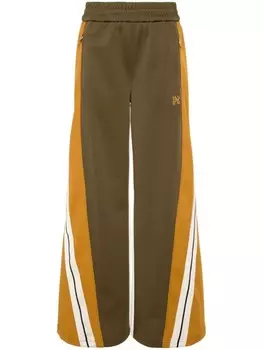 Palm Angels спортивные брюки в стиле колор-блок с вышитым логотипом, коричневый