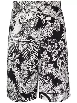 Palm Angels спортивные шорты с принтом, черный