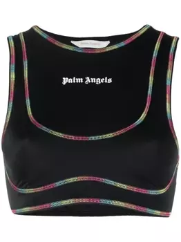 Palm Angels спортивный бюстгальтер Rainbow Miami, черный