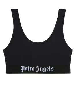 Palm Angels спортивный бюстгальтер с логотипом, черный