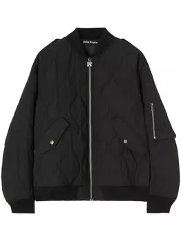 Palm Angels стеганый бомбер с логотипом, черный
