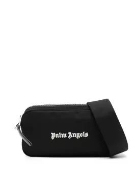 Palm Angels сумка с вышитым логотипом, черный