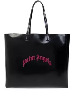 Palm Angels сумка-тоут Curved Logo, черный