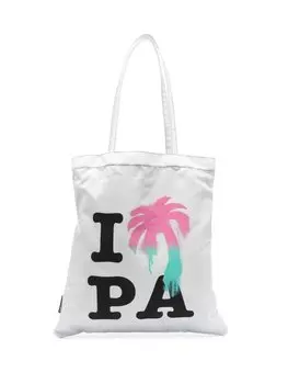 Palm Angels сумка-тоут I Love PA, серый