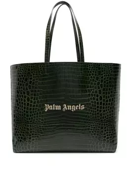 Palm Angels сумка-тоут с логотипом, зеленый