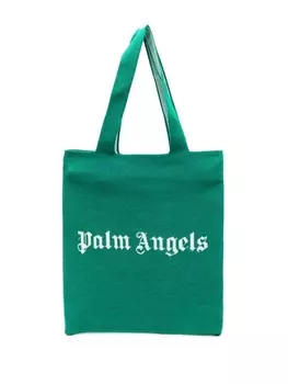 Palm Angels сумка-тоут с логотипом, зеленый