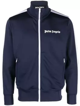 Palm Angels свитер на молнии с логотипом, синий