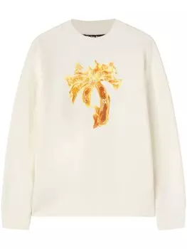 Palm Angels толстовка Burning Palm, нейтральный цвет