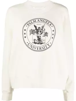 Palm Angels толстовка College Classic с круглым вырезом, белый