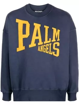Palm Angels толстовка College с логотипом, синий