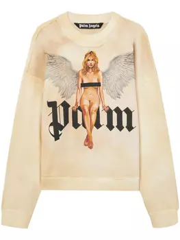 Palm Angels толстовка Crystal Pin Up, нейтральный цвет
