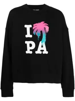 Palm Angels толстовка I Love PA с круглым вырезом, черный