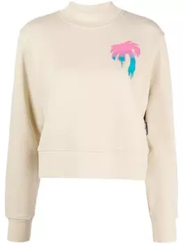 Palm Angels толстовка с графичным принтом, серый