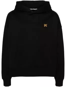 Palm Angels толстовка с капюшоном из хлопка с монограммой, черный