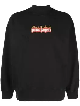 Palm Angels толстовка с логотипом Burning, черный