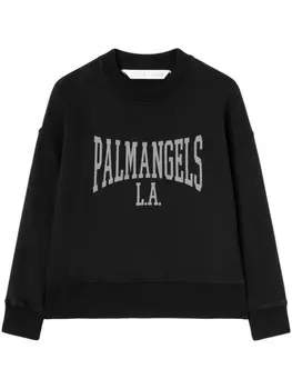 Palm Angels толстовка с приспущенными плечами и логотипом, черный