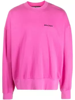 Palm Angels толстовка с вышитым логотипом, розовый