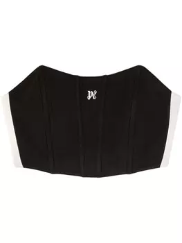 Palm Angels топ-корсет с монограммой, черный