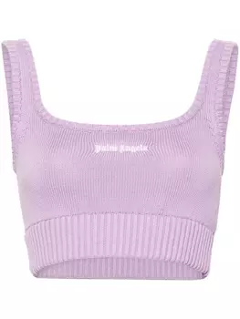 Palm Angels топ с вышитым логотипом, фиолетовый